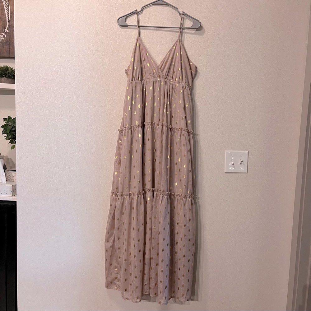 Altar’d State gold polka dot maxi dress